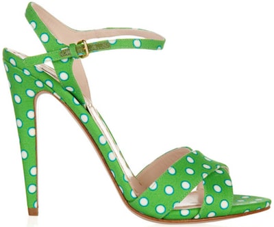 Miu Miu green canvas sandal