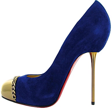 Christian Louboutin Fall 2011 Metalipp blue suede pump