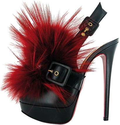 Christian Louboutin Fall 2011 Splash Fur platform slingback