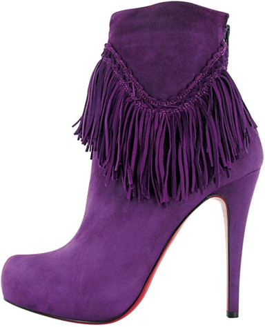 Christian Louboutin Fall 2011 purple suede fringe boot