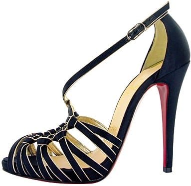 Christian Louboutin black strappy pump Fall 2011