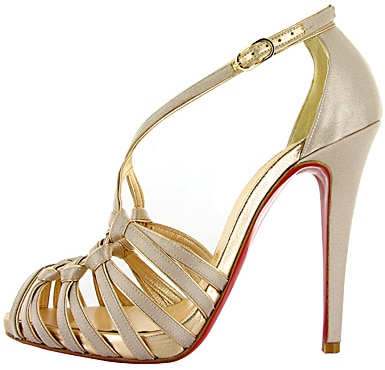 Christian Louboutin cream strappy pump Fall 2011