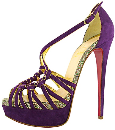 Christian Louboutin purple suede glitter pump Fall 2011