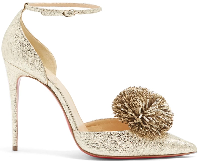 Christian Louboutin Tsarou 100mm pompom-embellished leather pumps