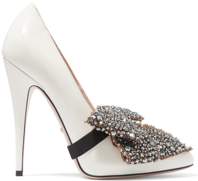 Gucci bow-embellished patent-leather pumps