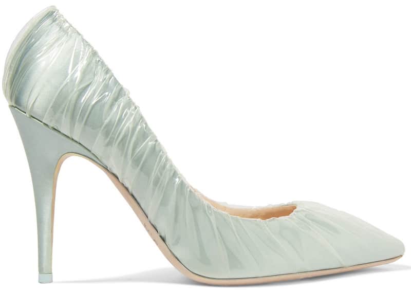 Jimmy Choo + Off-White Anne 100 PVC-wrapped satin pumps