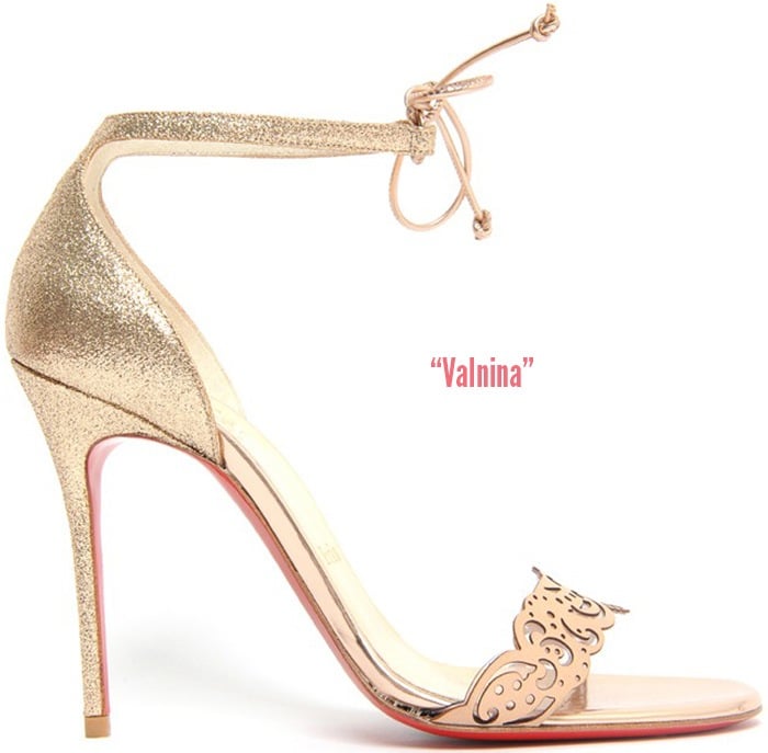 christian louboutin rose gold heels