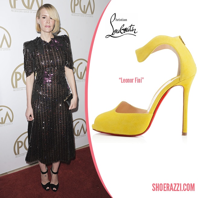 Sarah Paulson in Christian Louboutin Spring 2014 Leonor Fini Black ...