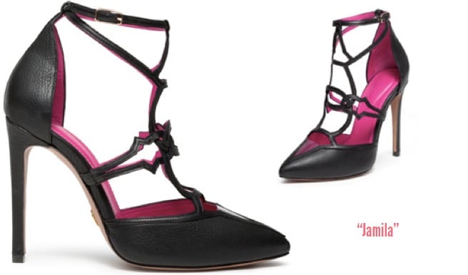 Oscar-Tiye-Jamila-black-leather-strappy-pump-Spring-2014