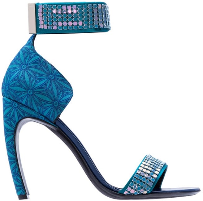 Nicholas Kirkwood blue embellished ankle strap sandal