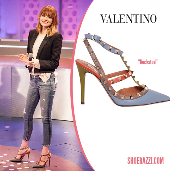 Valentino-colorblock-Rockstud-pump-Fall-2014-shoes-Emma-Stone