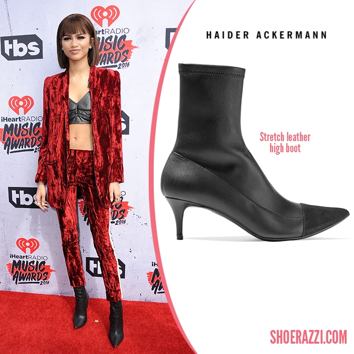 Zendaya Coleman in Haider Ackermann Stretch Leather Boots