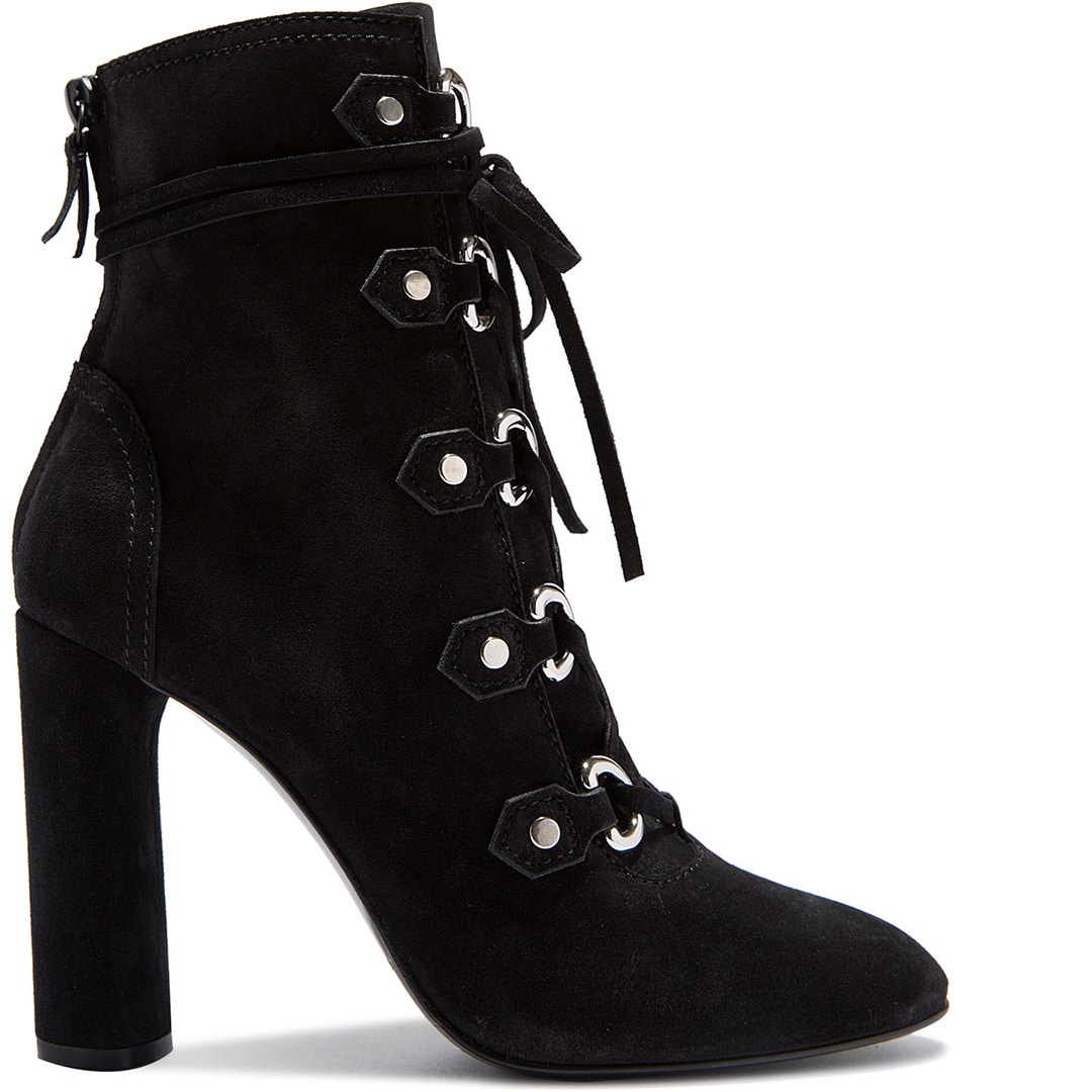 casadei-daytime-black-suede-lace-up-bootie