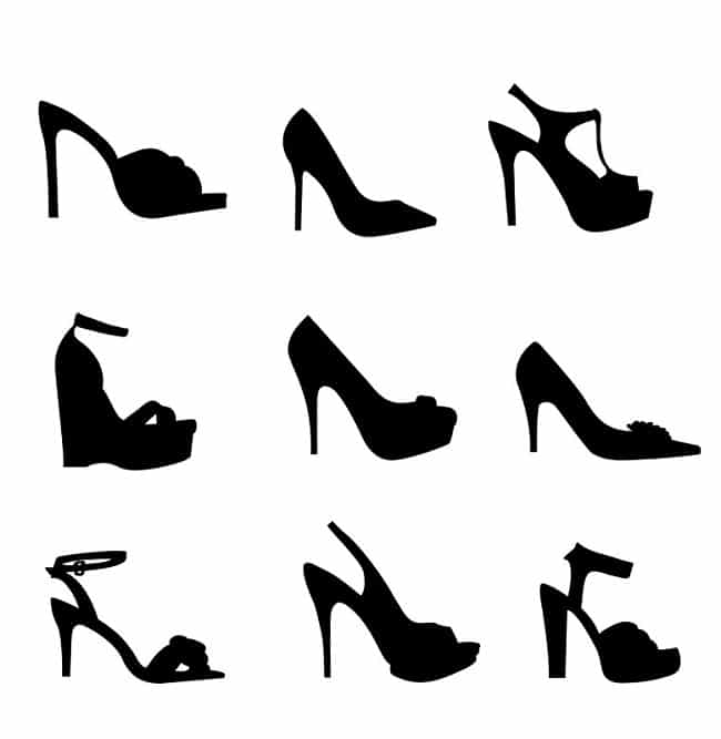 all types of high heels