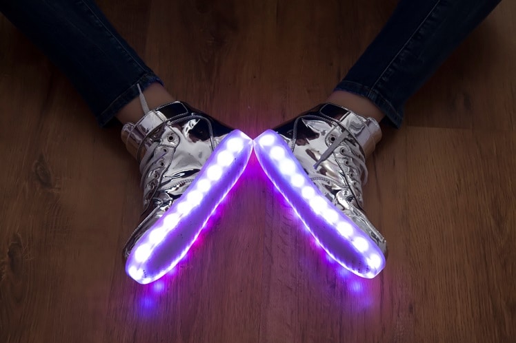 Pink Hi-Top LED Light Up Sneakers by BrightLightKicks