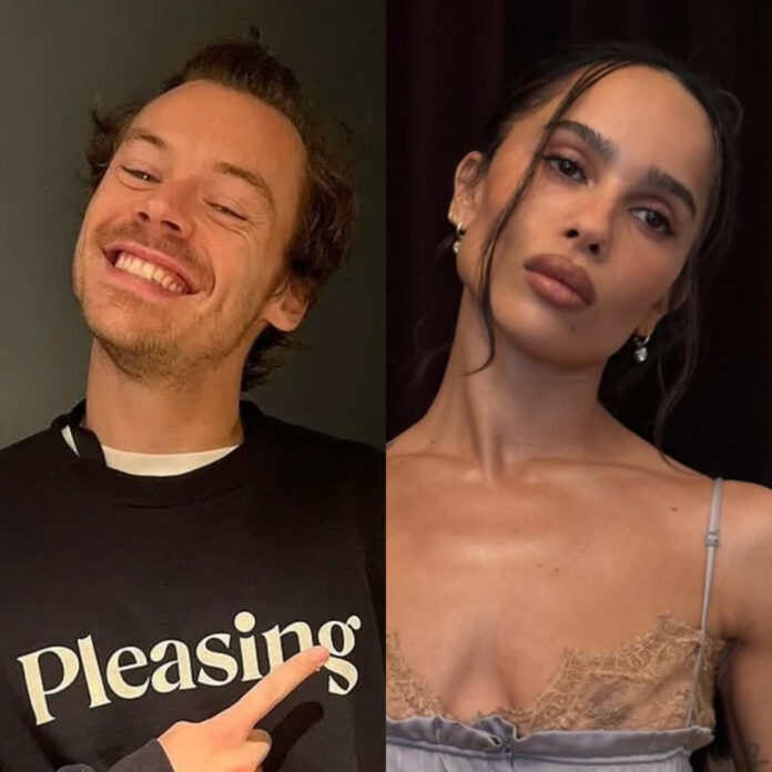 Zoë Kravitz and Harry Styles engagement rumors gold ring spotted Rome