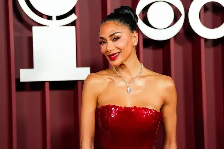 Nicole Scherzinger plunging blue G-string thong bikini vacation photos fiancé fashion controversy summer 2025 beach style