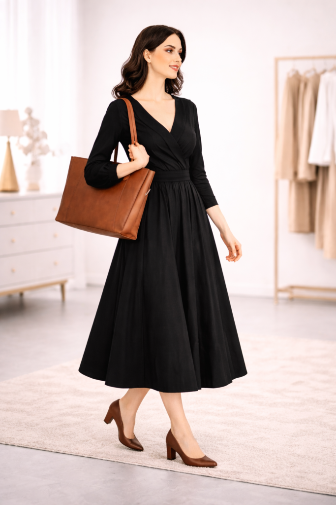 The Elegant Styling Rule: Wear Lower Heels, Carry Larger Bags