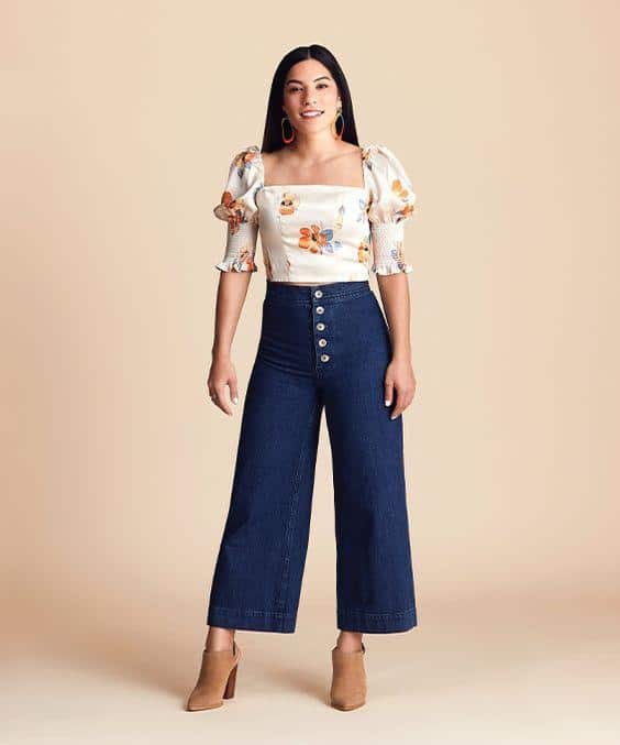 2. Wide Leg Jeans to Balance Proportions