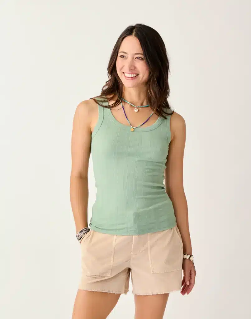 5. Striped Tee + Denim Shorts (Timeless Casual)
