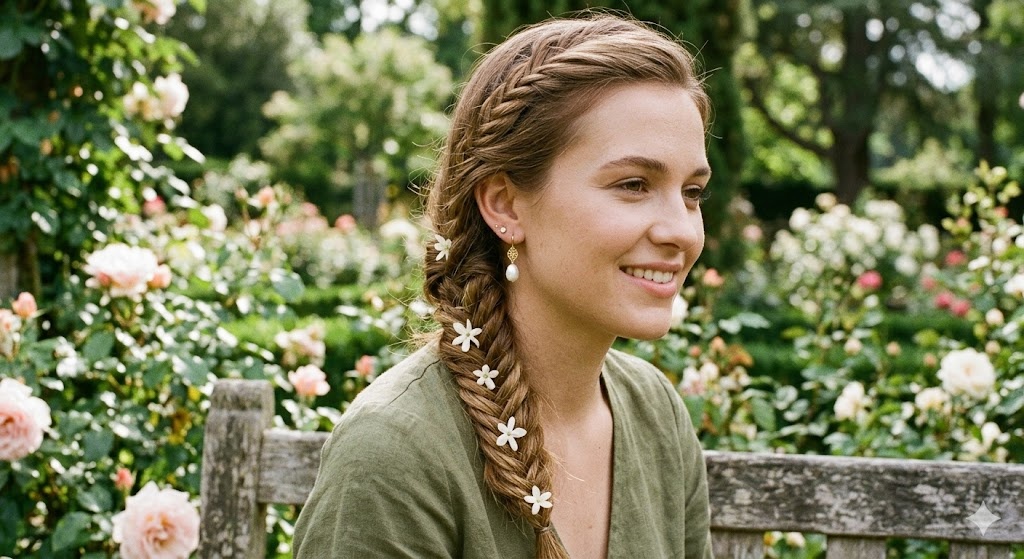 Braided Hairstyles – Elegant Drops and Dainty Studs