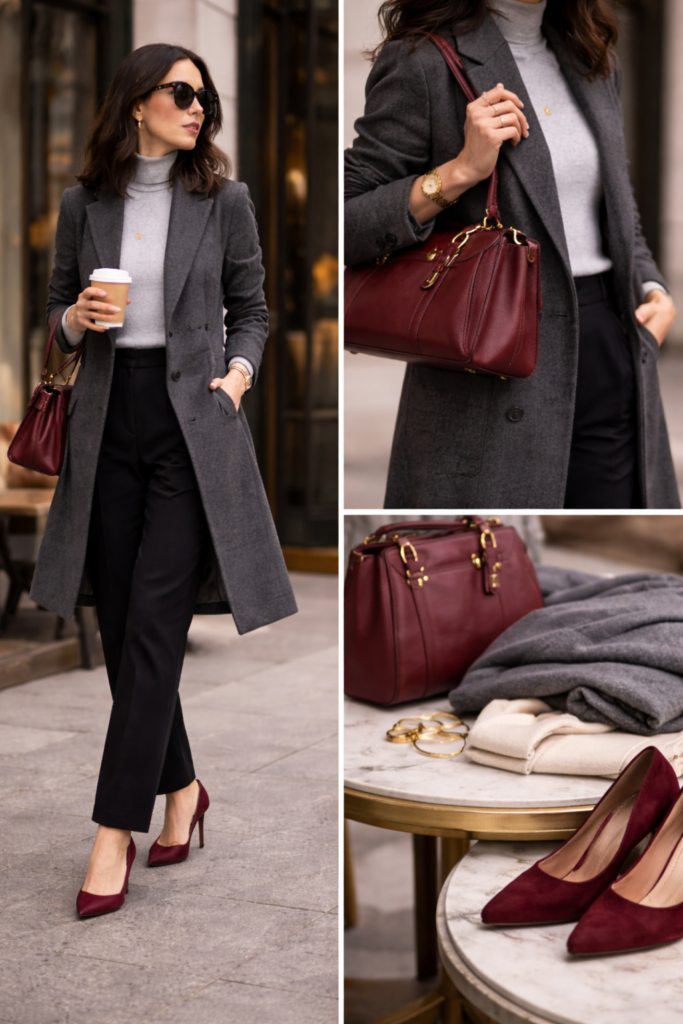3. Dark Base with a Rich Accent (Confident and Sharp)