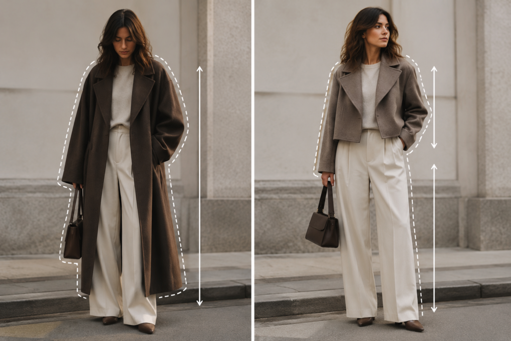 2. Cropped Coats Helped Control Volume Better