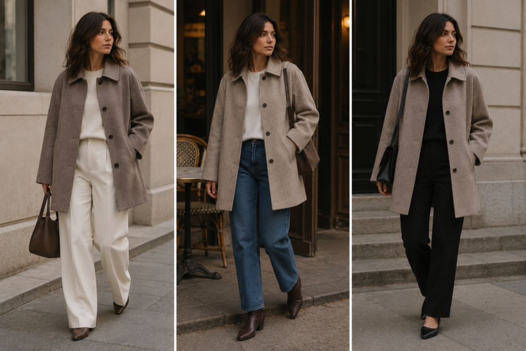 3. Mid-Thigh Coats Became My Safest Everyday Choice