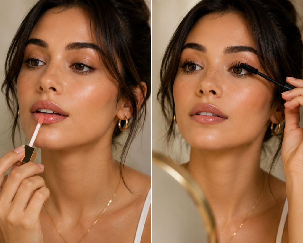 3. Shiny Gloss and Mascara Can Transform Your Face
