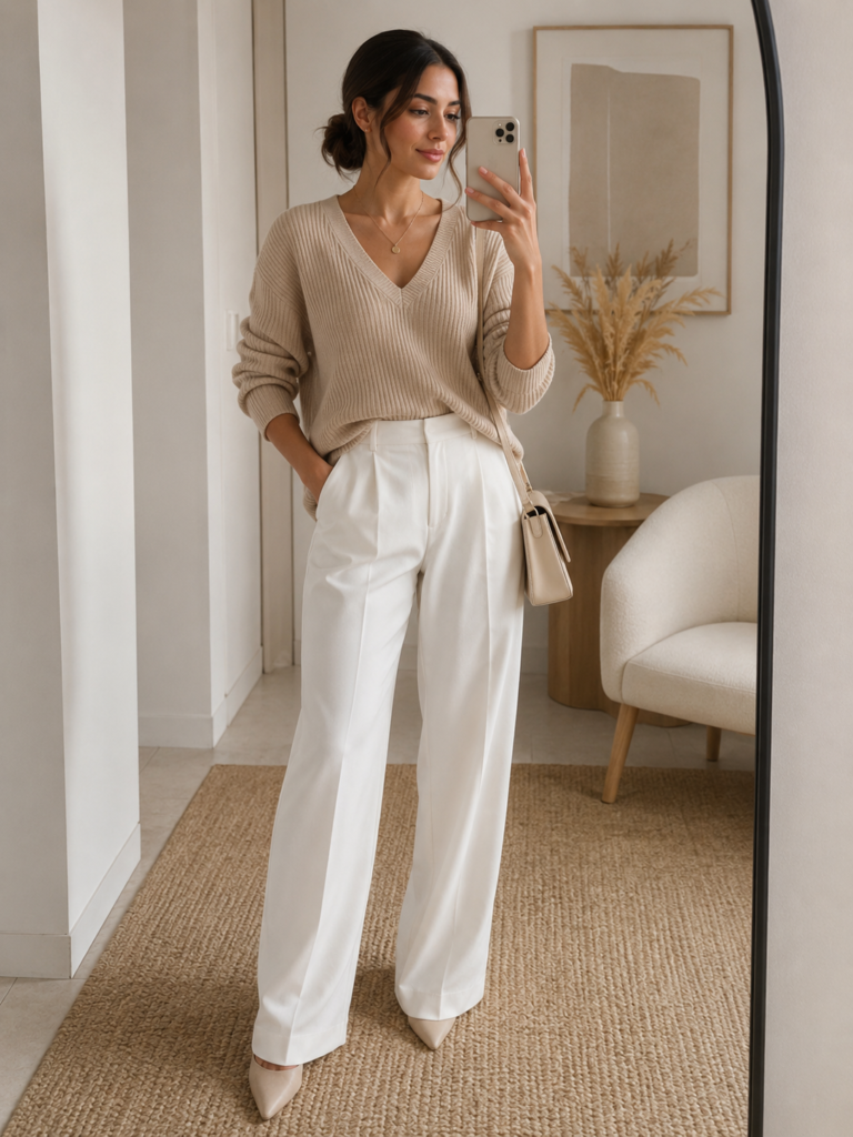 Beige And White