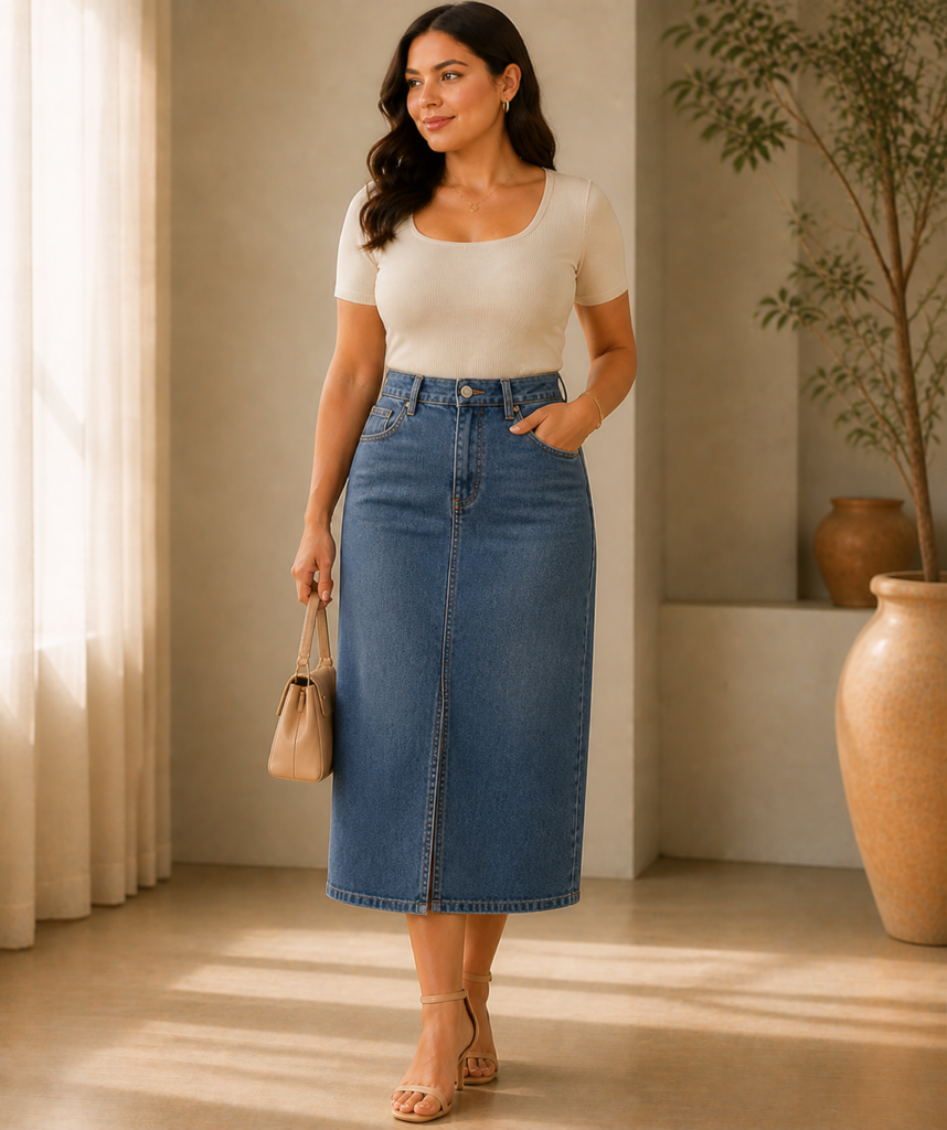 5. Straight-cut Denim Skirts: Timeless and Versatile