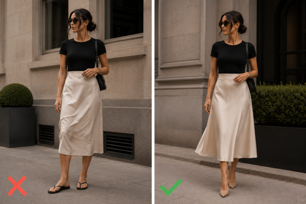 Skirts Need Shoes That Support Their Shape