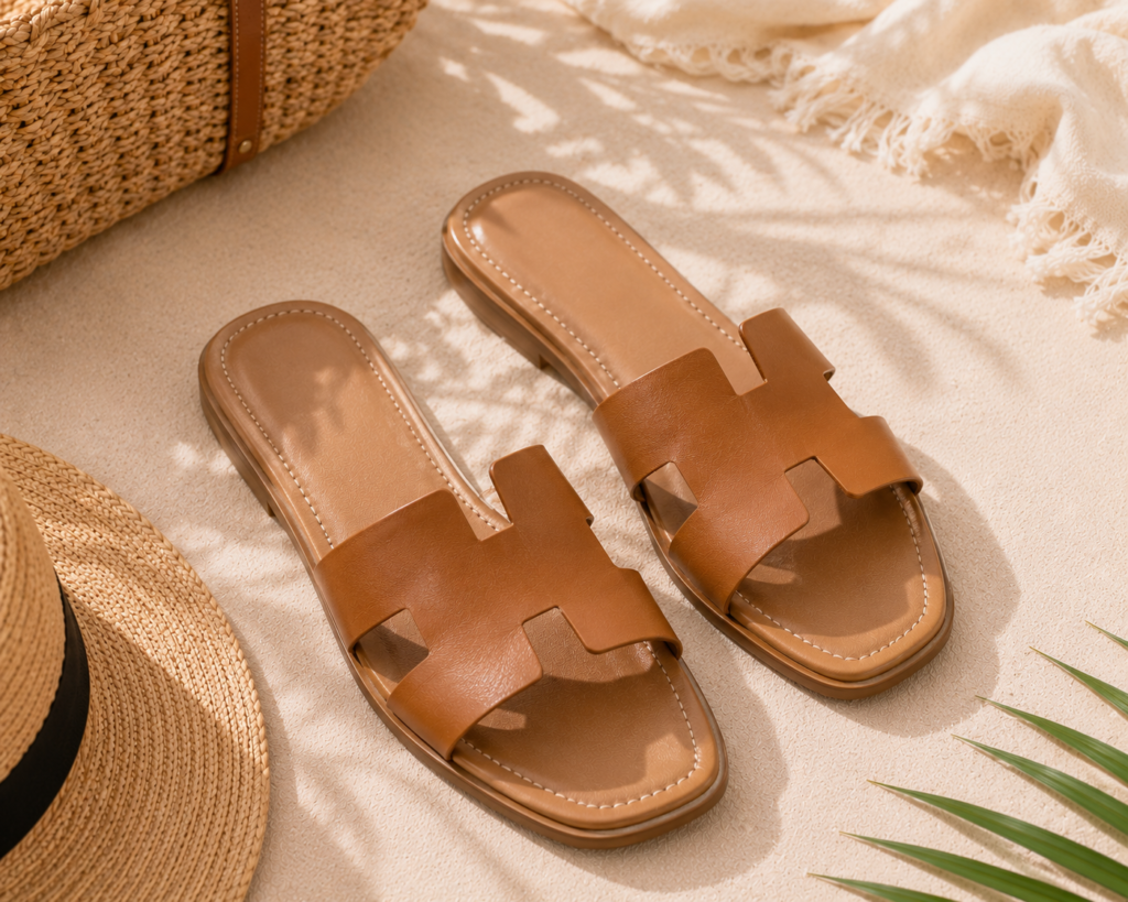 7. Leather Slides