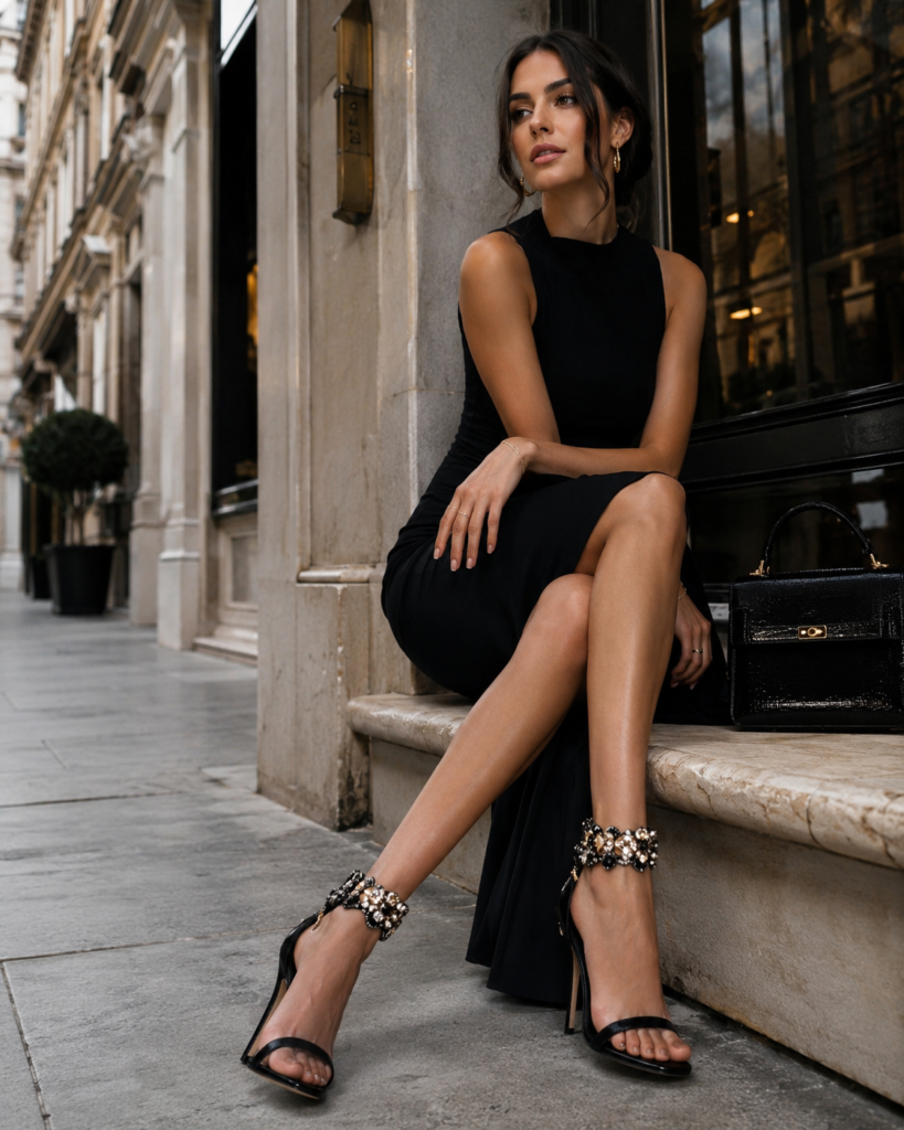 4. Embellished Black Heels for Glamour With Edge