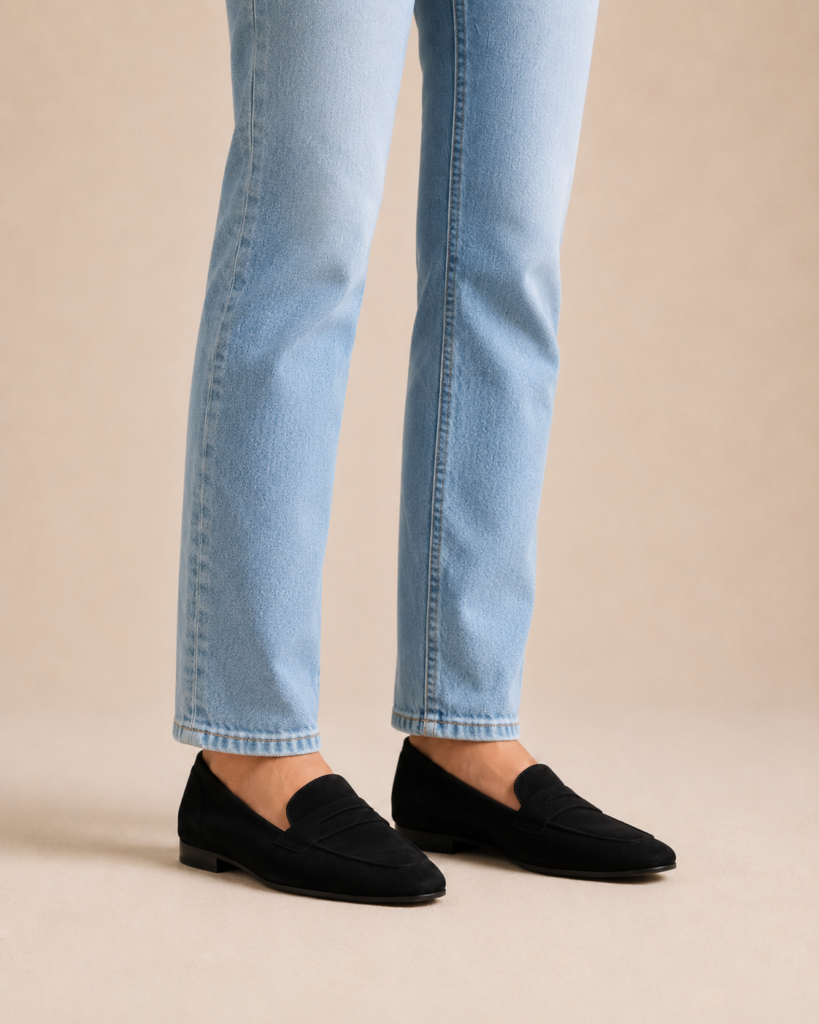Just Right: Hem Touching the Top of the Shoe