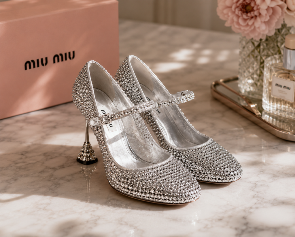 8. Silver Mary Jane Heels for a Playful Finish