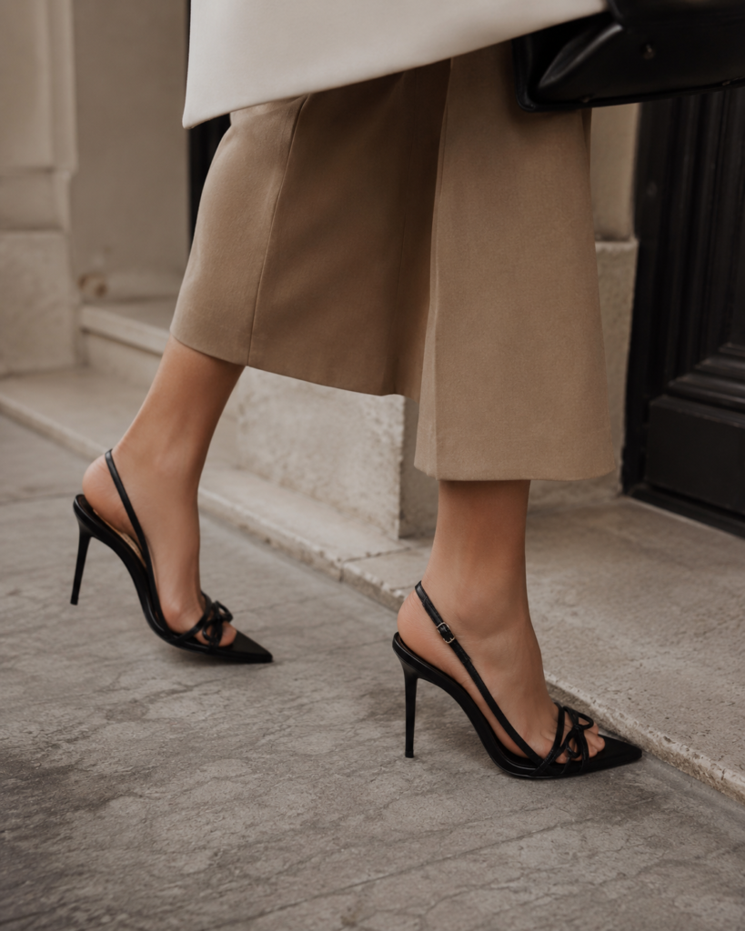 5. Black Slingback Heels for a Chic Everyday Dressy Look