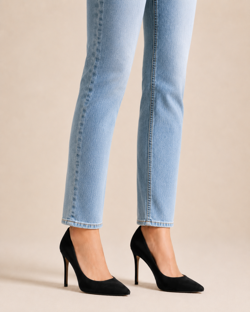 Clean Break: Hem Slightly Above the Shoe Top