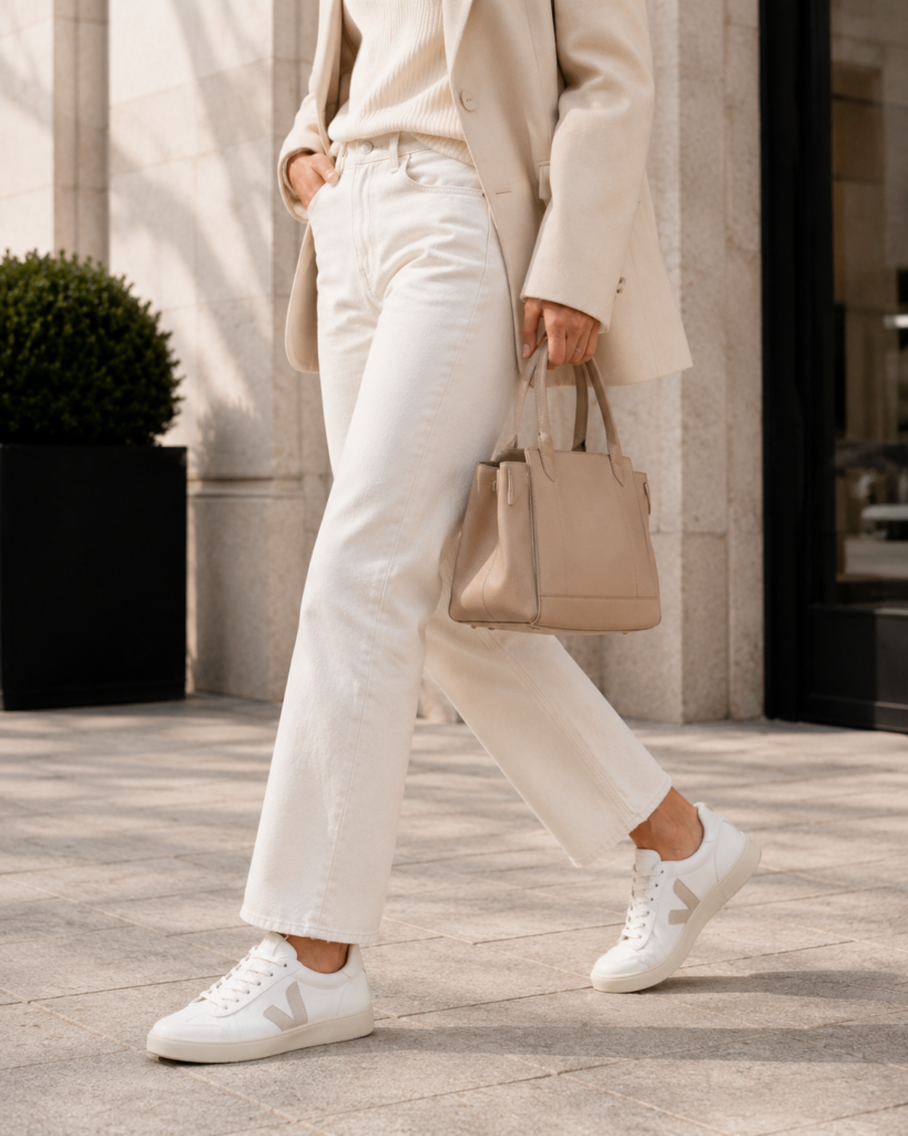 Veja White Sneakers for a Clean and Effortless Outfit