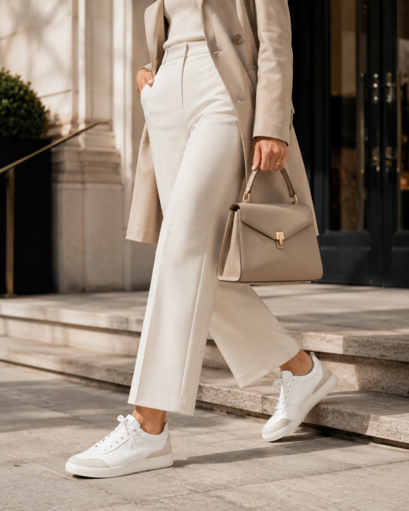 Splurge White Sneakers for an Elevated Outfit