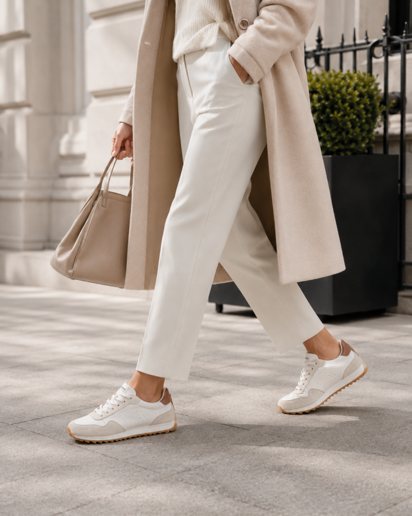 White Sneakers with Unique Details