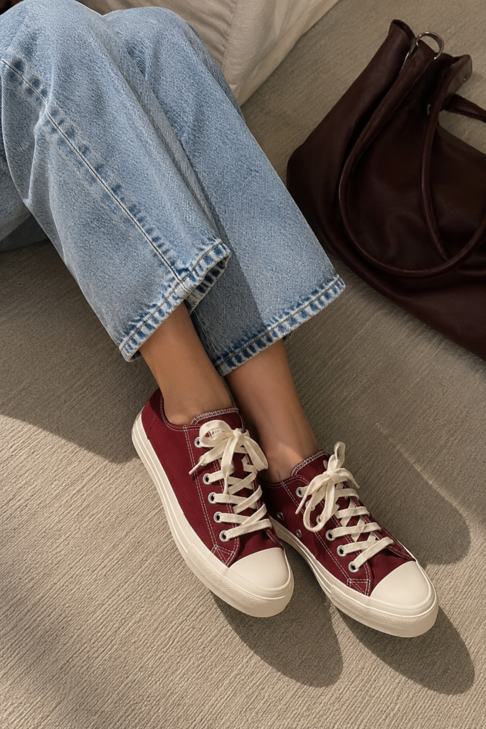 13. Trendyol Milla Red Canvas Sneakers